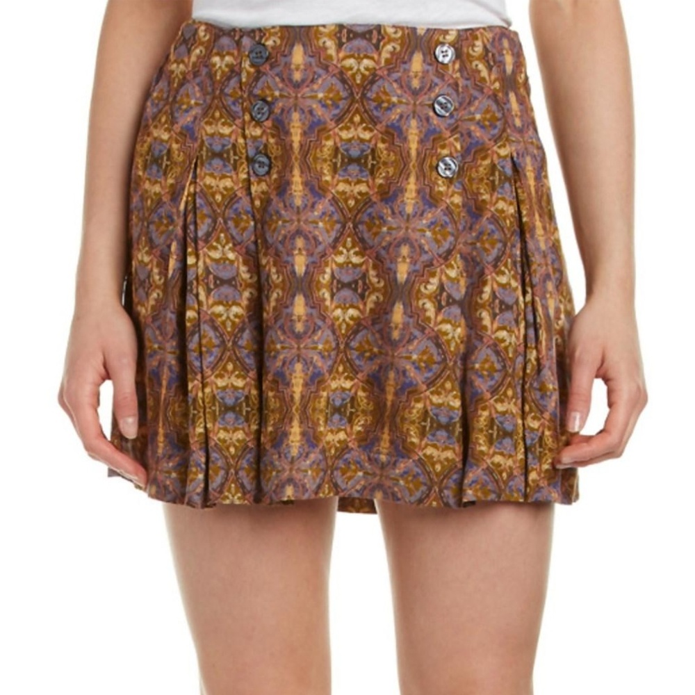 Free People Lovers Lane Print Mini Skirt 0